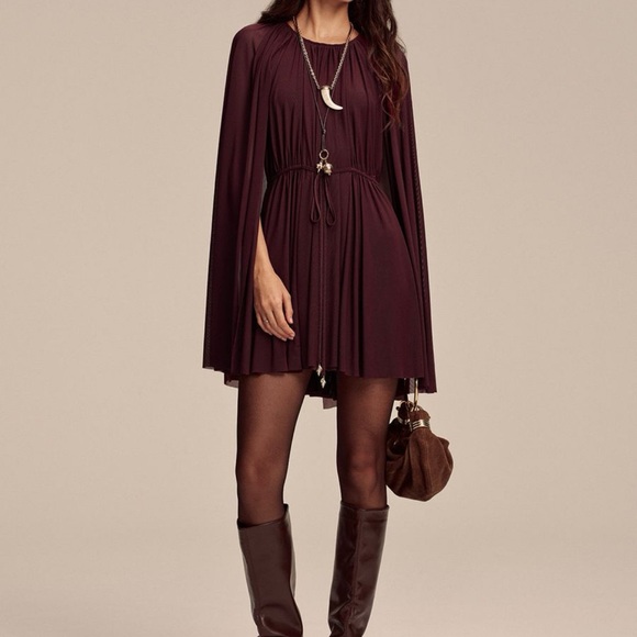 Commense Long Sleeve Burgundy Dress - Picture 2 of 5